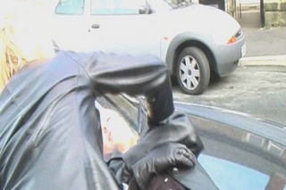 Girl-in-leather-pants-and-leather-gloves-with-jacket-and-boots